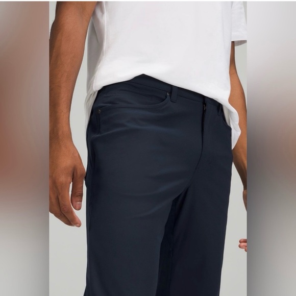 Lululemon ABC Pant Slim 34" warpstreme true navy reflective cuffs anti wrinkle - Picture 8 of 16